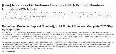  (Live) Robinhood® Customer Service™️ USA Contact Numbers: Complete 2025 Guide