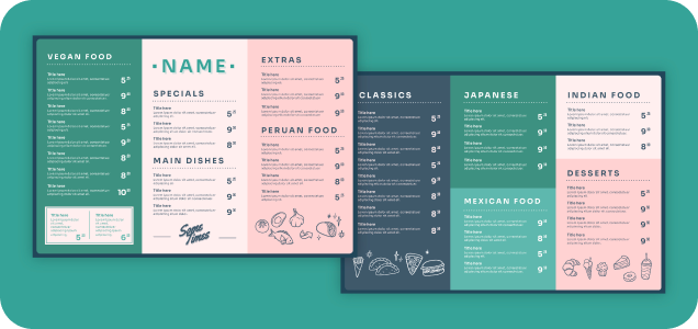 เทมเพลตออกแบบเมนู