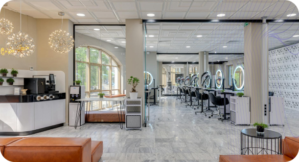 Thiết kế salon chuyên biệt tạo nên vẻ đẹp độc đáo.