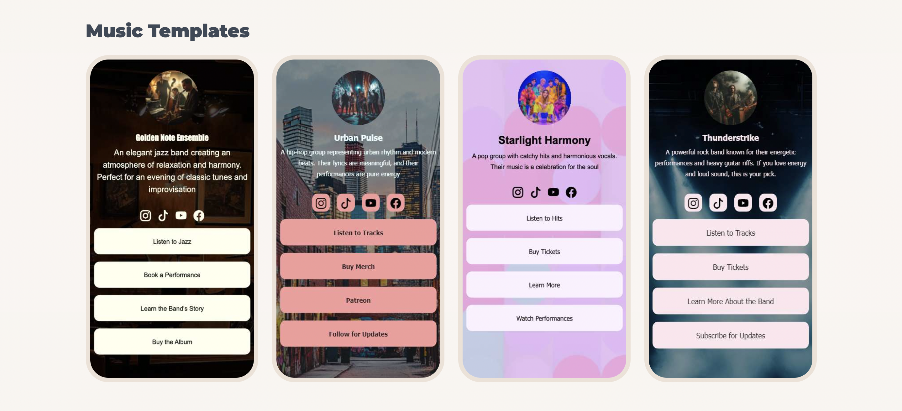 Étape 1 : Choisissez le bon modèle de site Web pour musicien