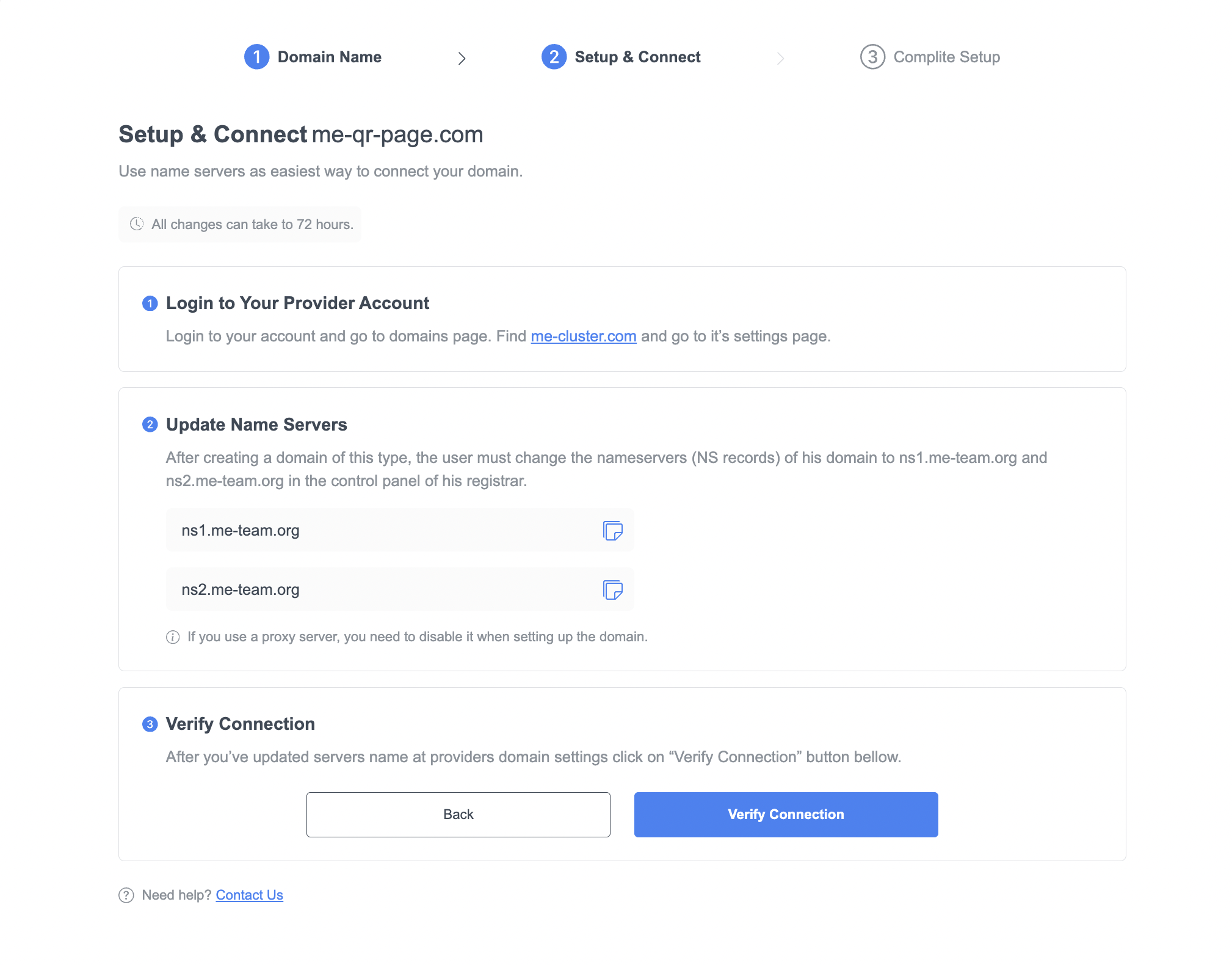 Enter and Verify Your Domain