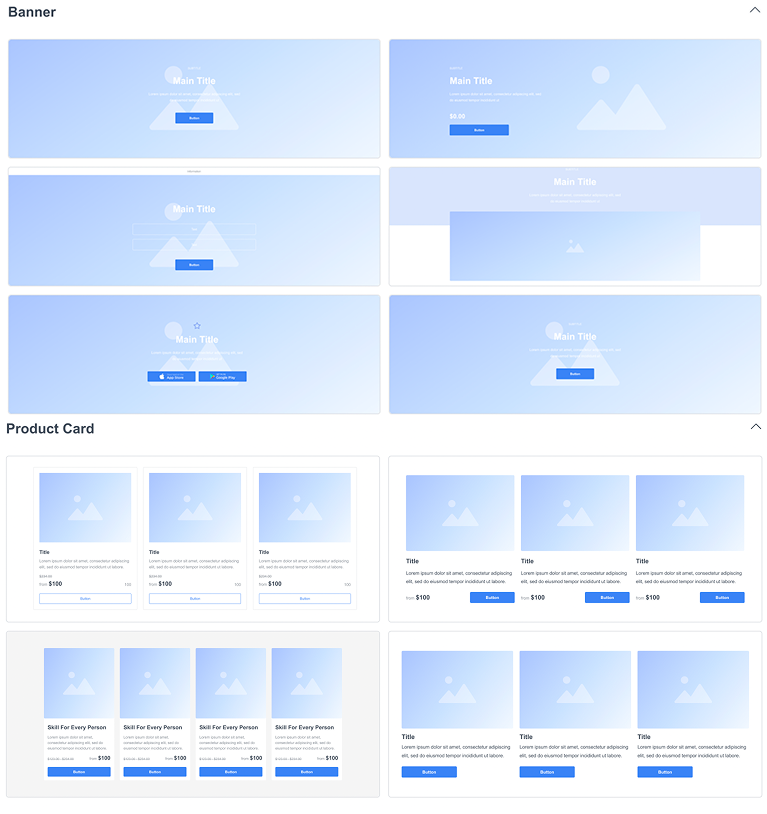 Blok Spanduk dan Kartu Konten