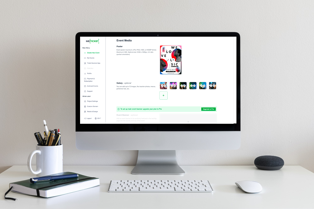 Verwenden Sie hochwertige, zum Ereignis passende visuelle Elemente.