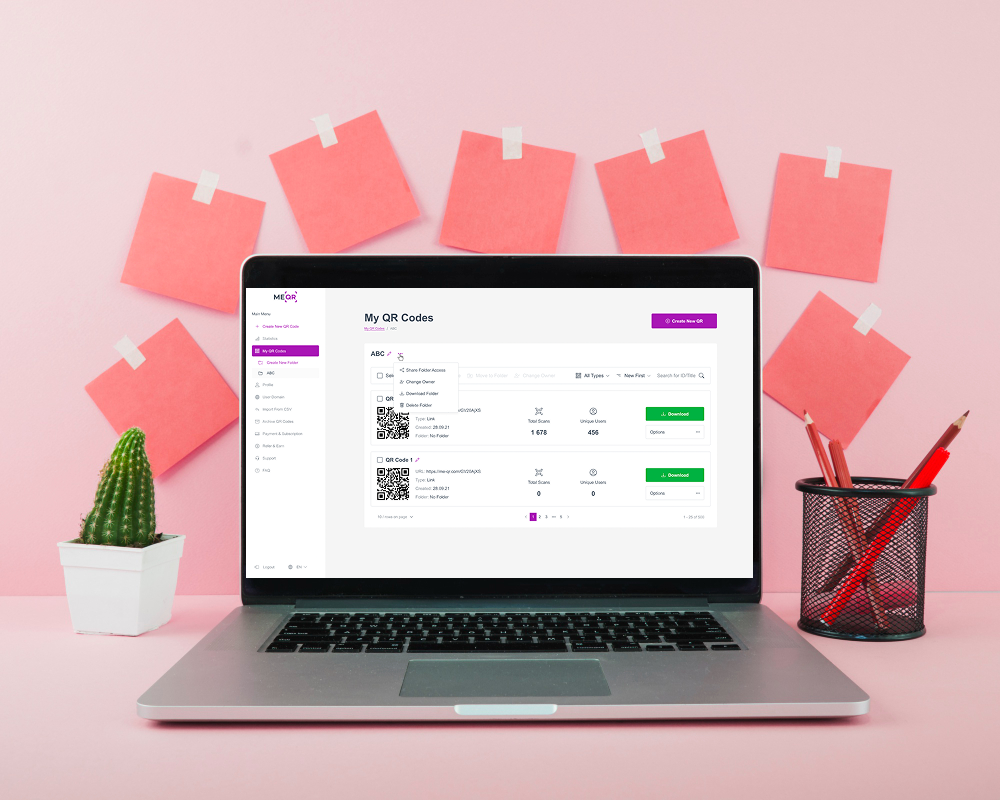 ¿Qué es compartir carpetas en ME-QR?