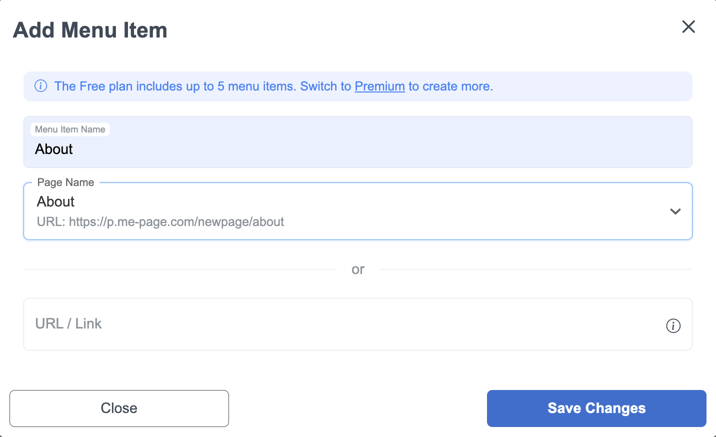 서브페이지를 몇 초 만에 생성하세요