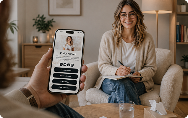 Onlineterapeut — En sida för alla dina klienter
